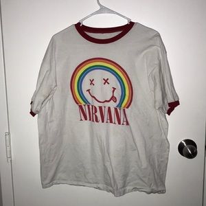 White Tee - Nirvana Smiley